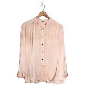 URBAN OUTFITTERS Ecote Oversized Button-Up Blouse in Champagne (S/Fits Bigger)